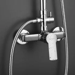 Kibath Robinet de douche monocommande SIX avec finition chromée brillante en laiton