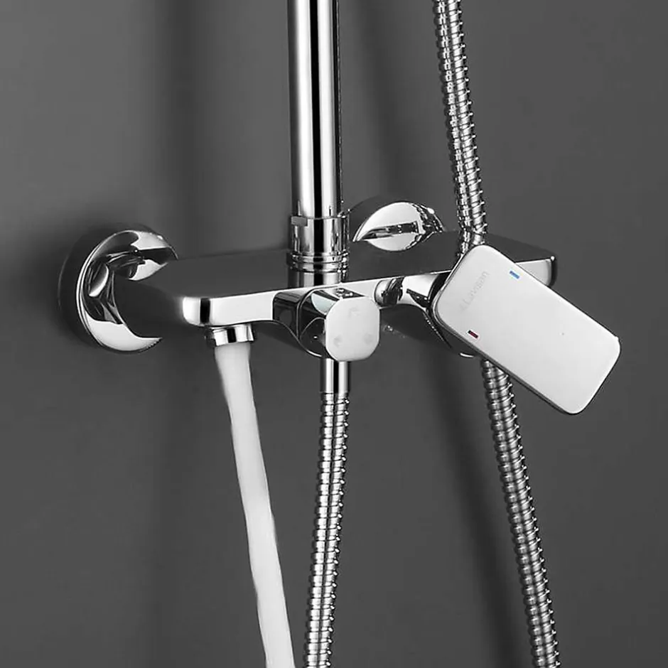 Kibath Robinet de douche monocommande DUA avec finition chromée brillante en laiton* Colonne De Douche Mécanique