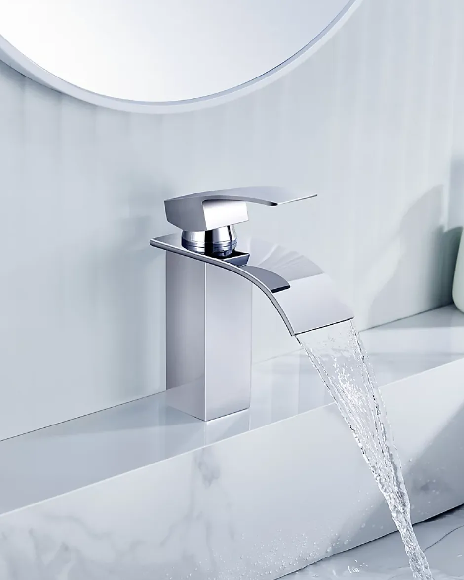 Cecipa Max Robinet de Lavabo Cascade, Mitigeur de Lavabo, Robinet de Salle de Bain, Lave-mains Monocommande* Robinet Lavabo Et Vasque