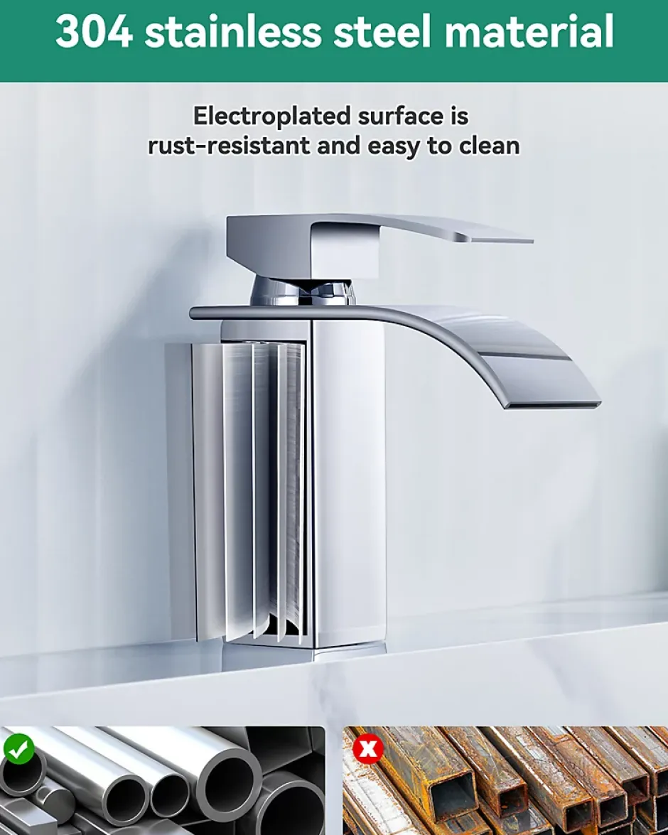 Cecipa Max Robinet de Lavabo Cascade, Mitigeur de Lavabo, Robinet de Salle de Bain, Lave-mains Monocommande* Robinet Lavabo Et Vasque