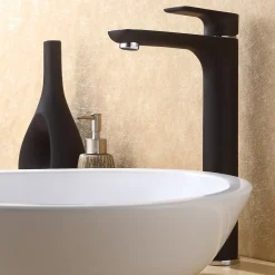 Bernstein Robinet de lavabo de haute qualité Robinet de salle de bain 4025CB en noir mat* Robinet Lave-Mains