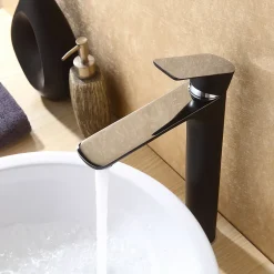 Bernstein Robinet de lavabo de haute qualité Robinet de salle de bain 4025CB en noir mat* Robinet Lave-Mains