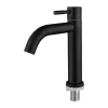 Deko Robinet de lavabo en acier inoxydable noir mat, robinet d'eau froide simple (froid uniquement)