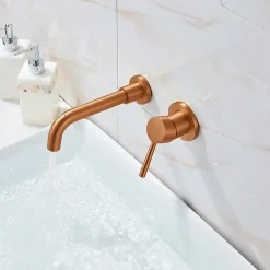Rea Robinet de lavabo encastré Lungo Long brushed copper + box
