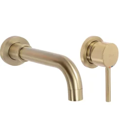 Rea Robinet de lavabo encastré Lungo long gold brush + box* Robinet Lave-Mains