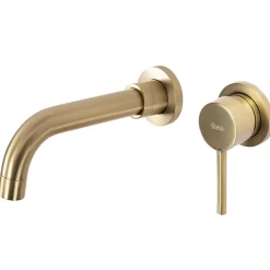 Rea Robinet de lavabo encastré Lungo long gold brush + box* Robinet Lave-Mains