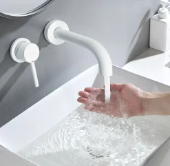 Rea Robinet de lavabo encastré Lungo white mat + box