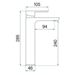 Rea Robinet de lavabo Argus chrome high* Robinet Lave-Mains