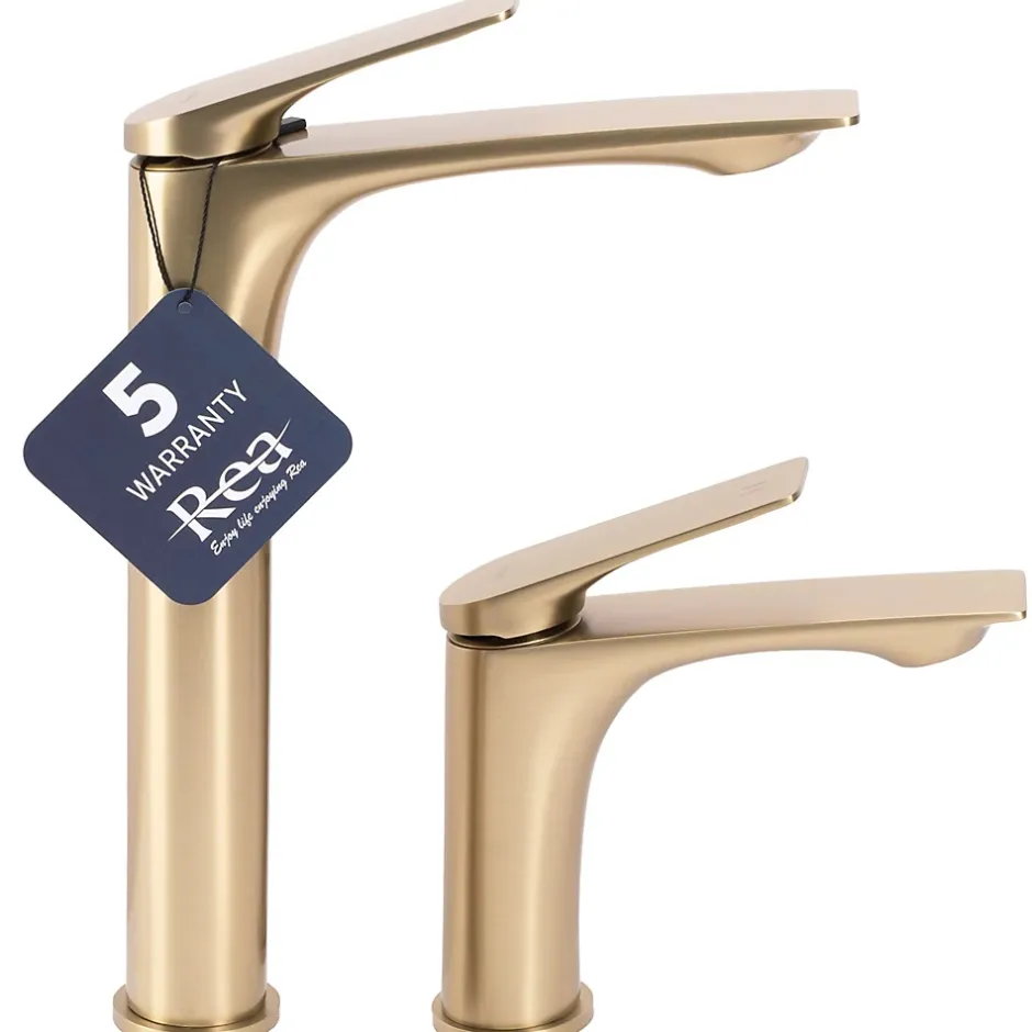 Rea Robinet de lavabo Avalon brushed gold low