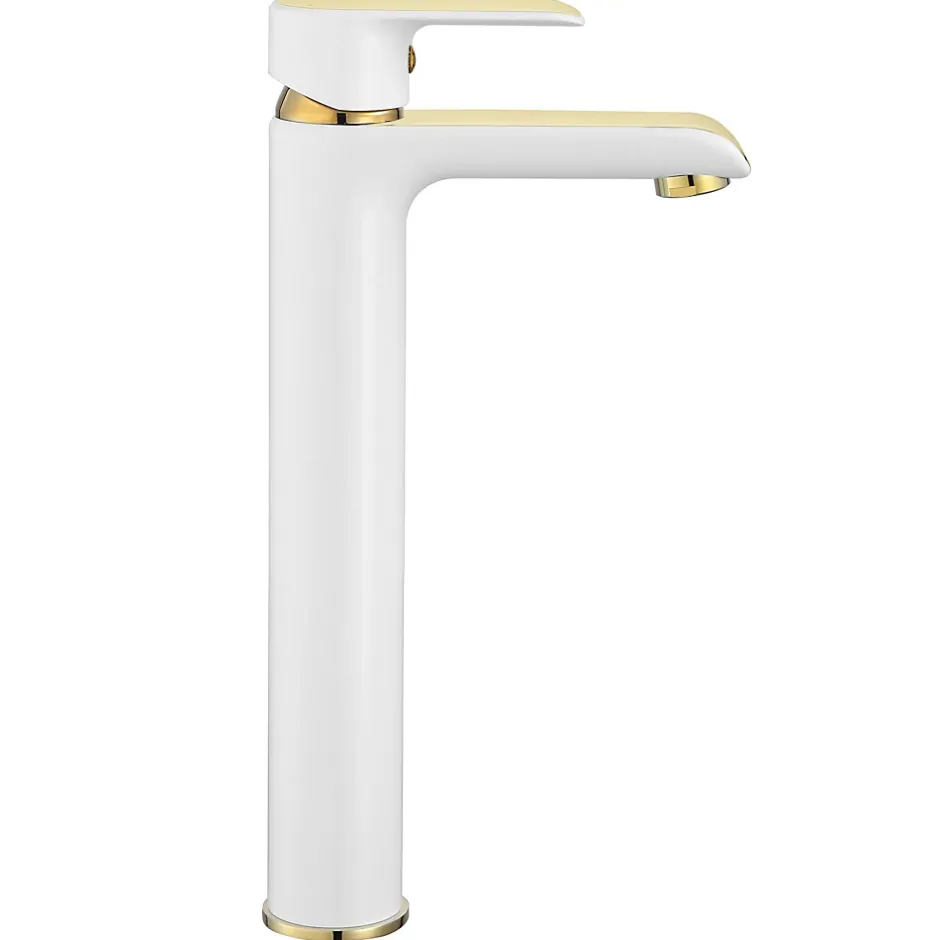 Rea Robinet de lavabo Bloom white gold high