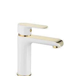 Rea Robinet de lavabo Bloom white gold low
