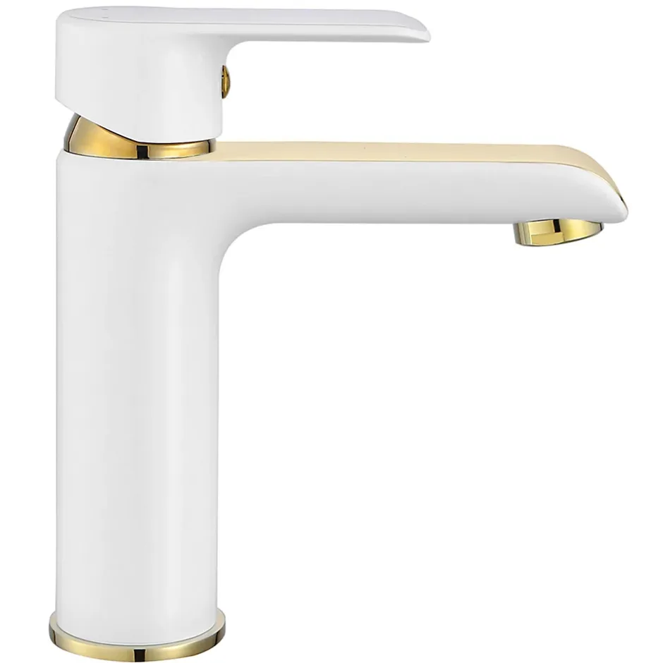 Rea Robinet de lavabo Bloom white gold low