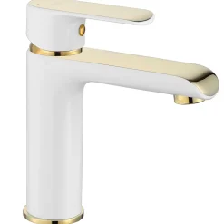 Rea Robinet de lavabo Bloom white gold low