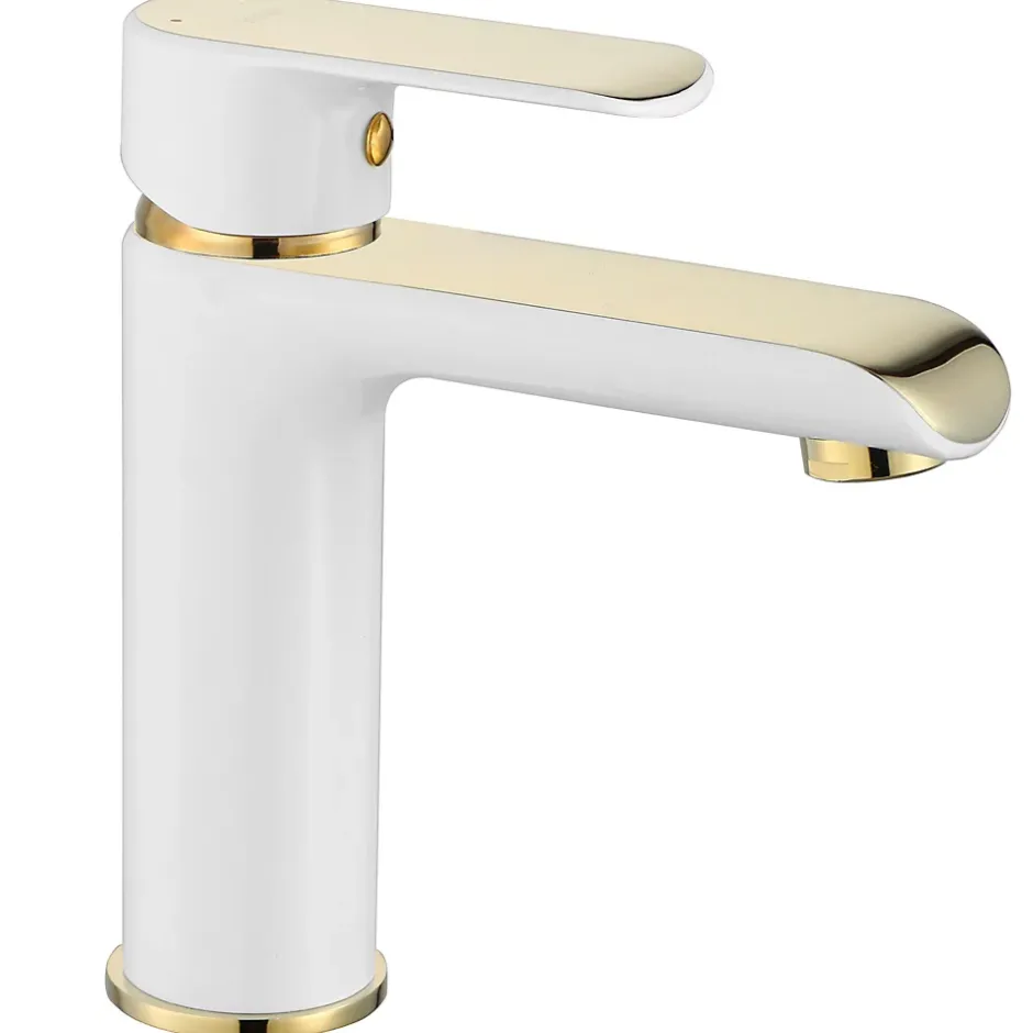 Rea Robinet de lavabo Bloom white gold low