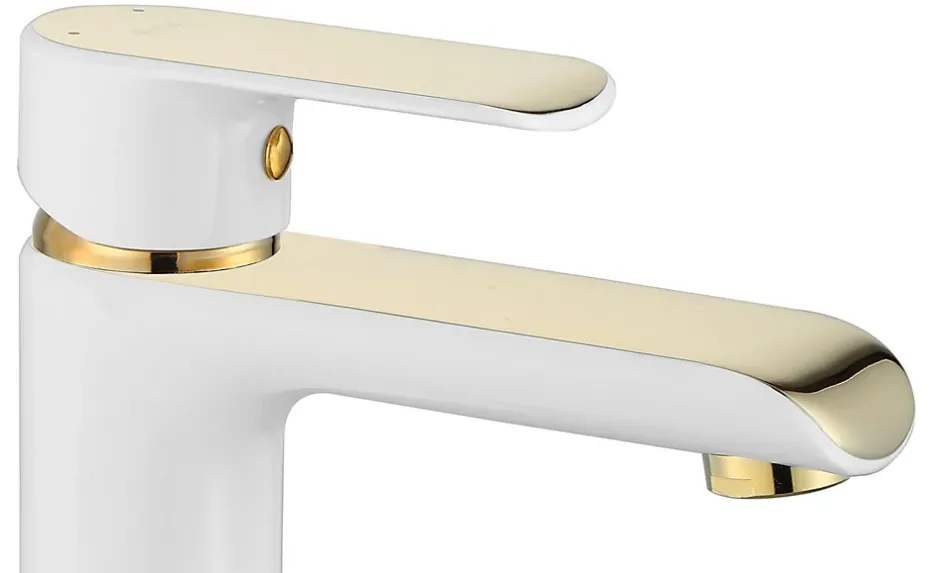 Rea Robinet de lavabo Bloom white gold low