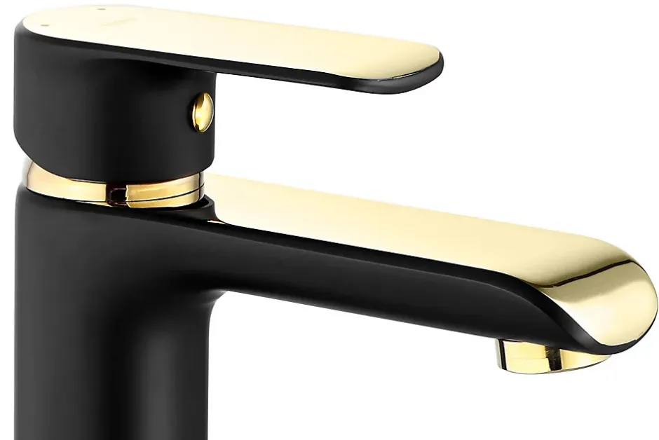 Rea Robinet de lavabo Bloom black gold high