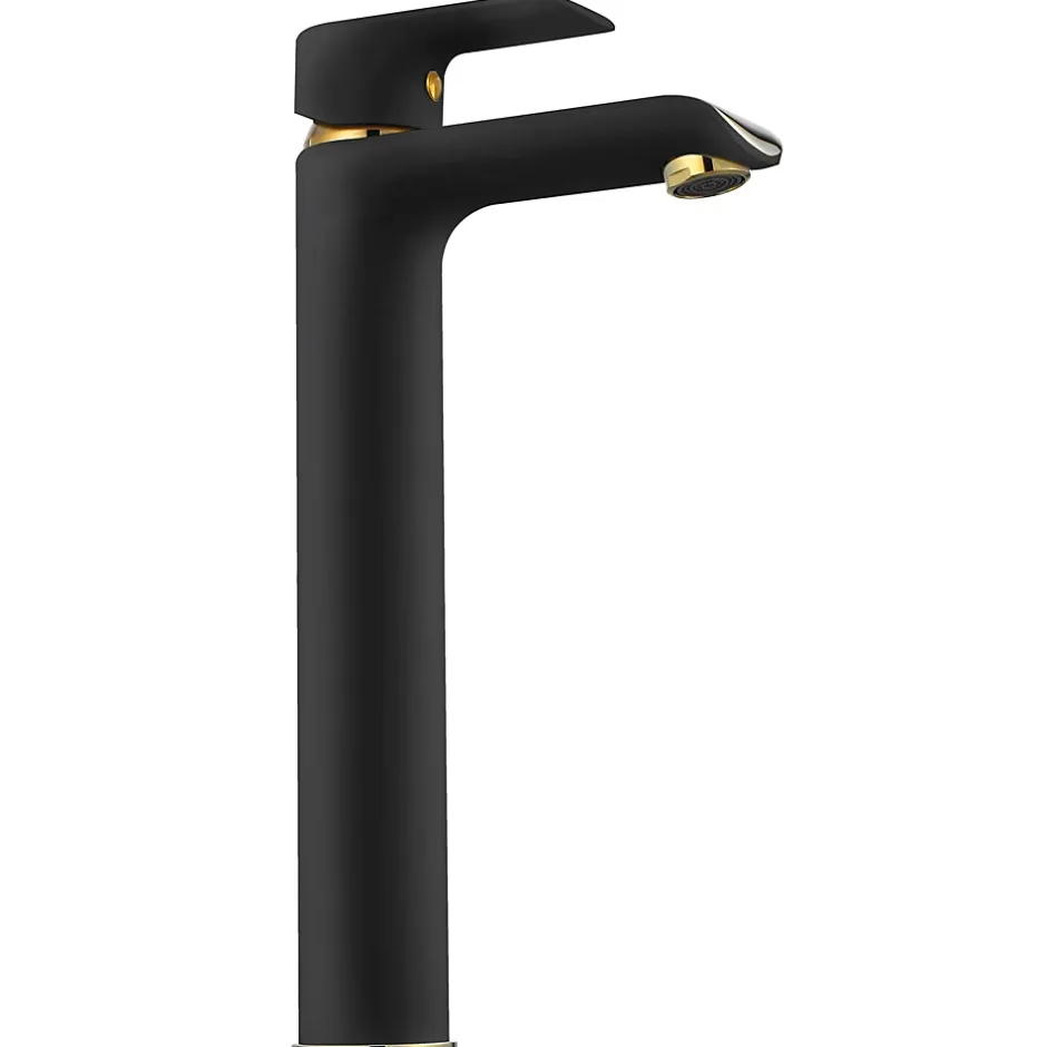 Rea Robinet de lavabo Bloom black gold high