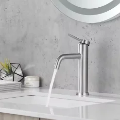 Rea Robinet de lavabo Clif brush nickel low* Robinet Lave-Mains