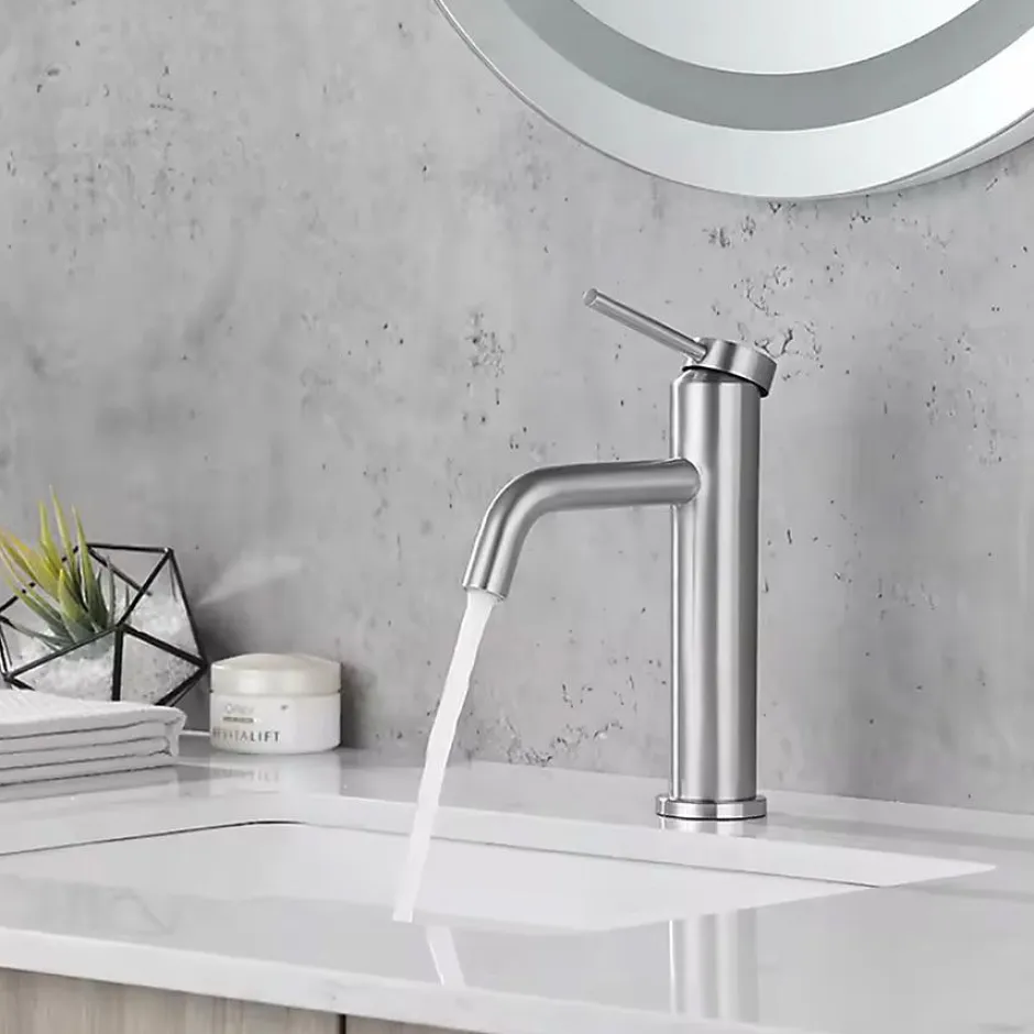 Rea Robinet de lavabo Clif brush nickel low* Robinet Lave-Mains