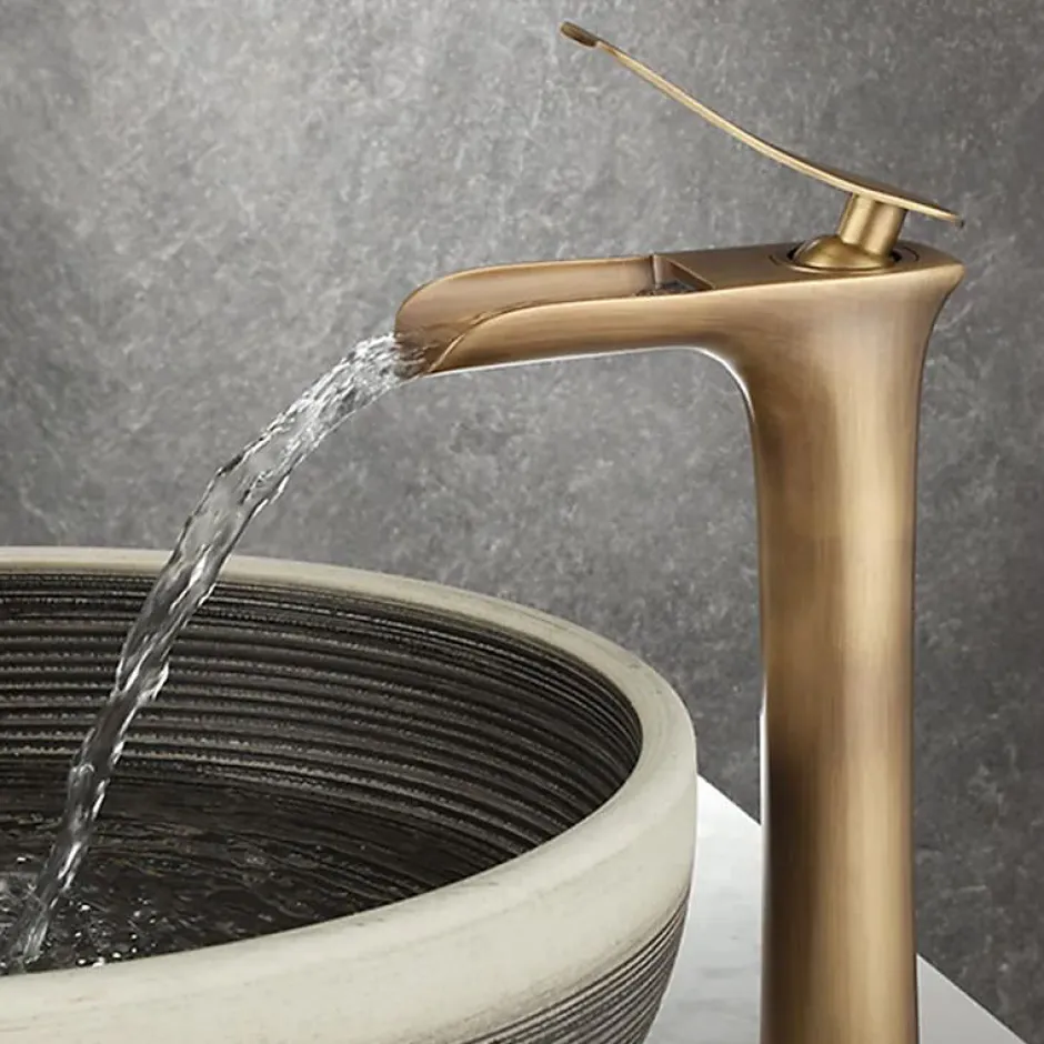 Rea Robinet de lavabo Laguna antique brush gold high* Robinet Lave-Mains