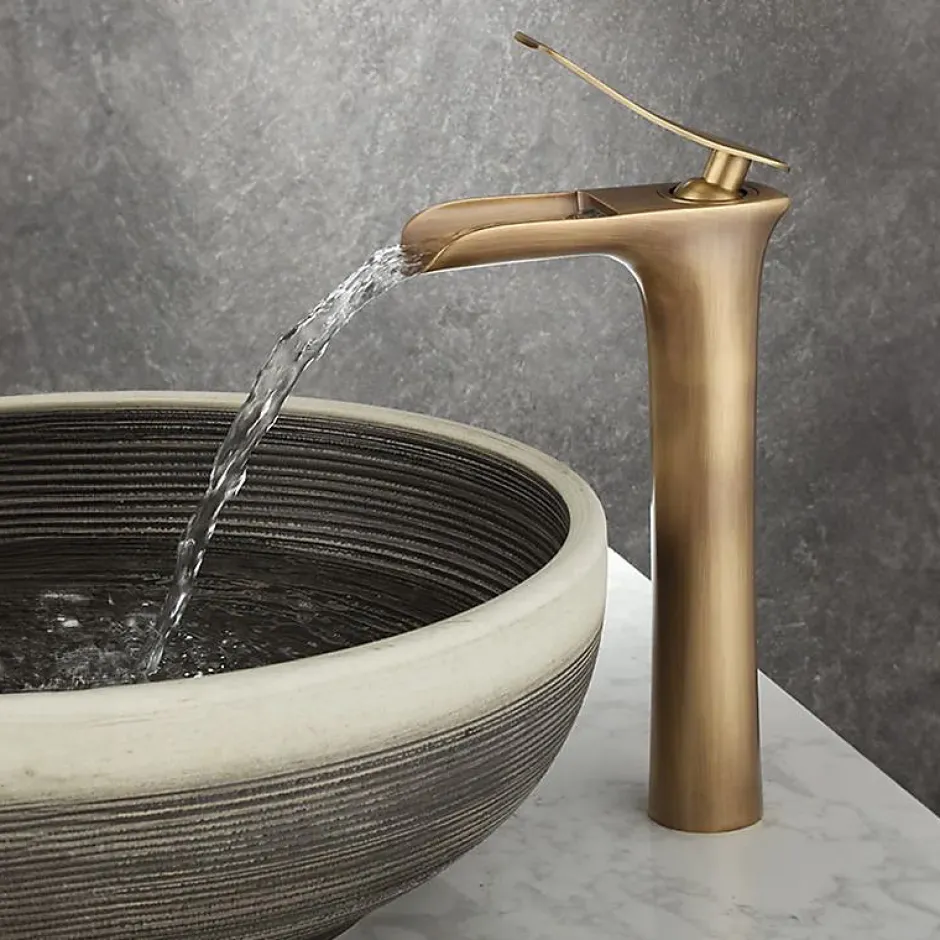 Rea Robinet de lavabo Laguna antique brush gold high* Robinet Lave-Mains
