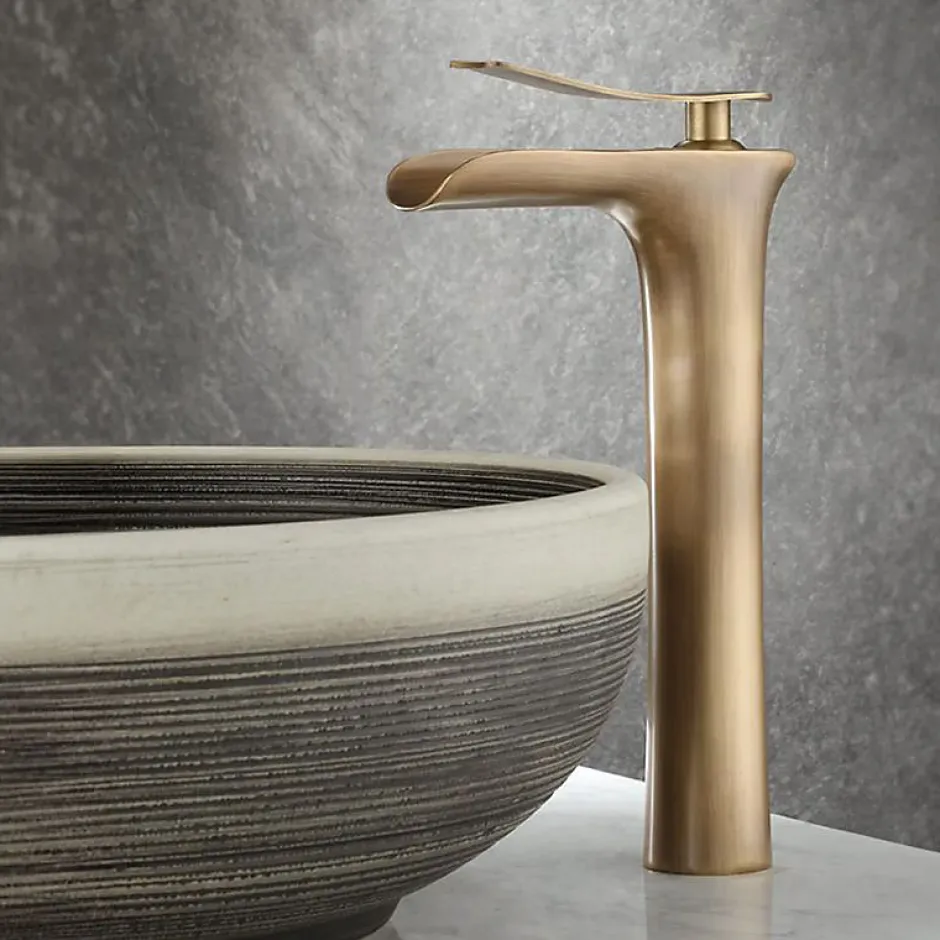 Rea Robinet de lavabo Laguna antique brush gold high* Robinet Lave-Mains