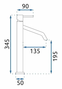 Rea Robinet de lavabo Level black high* Robinet Lave-Mains