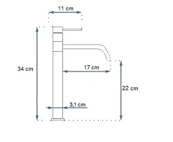 Rea Robinet de lavabo Lugano slim gold high
