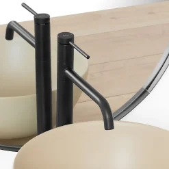 Rea Robinet de lavabo Lugano slim black high* Robinet Lave-Mains