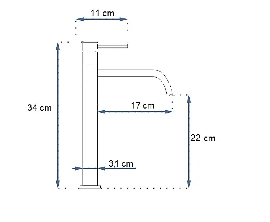 Rea Robinet de lavabo Lugano slim black high* Robinet Lave-Mains