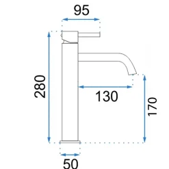 Rea Robinet de lavabo Lungo brushed copper high* Robinet Lave-Mains