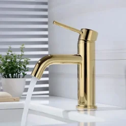 Rea Robinet de lavabo Lungo gold low* Robinet Lave-Mains