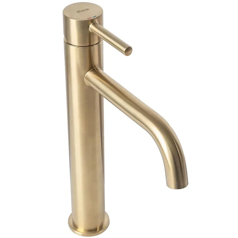 Rea Robinet De Lavabo Lungo High Brush Gold