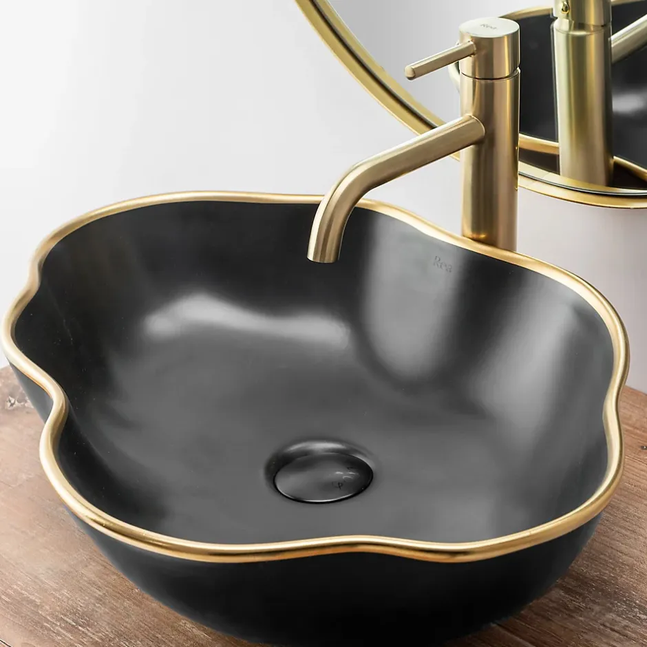 Rea Robinet De Lavabo Lungo High Brush Gold