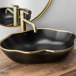 Rea Robinet De Lavabo Lungo High Brush Gold