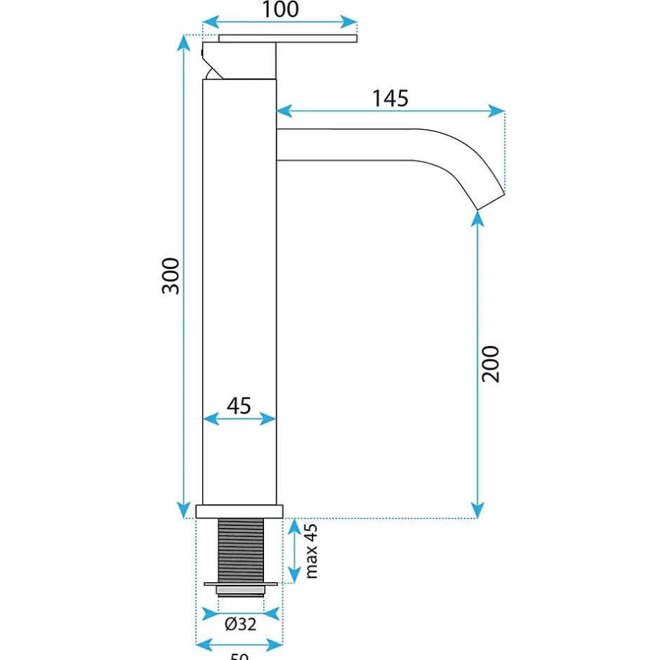 Rea Robinet De Lavabo Ontario Js-11801-1Gg High Titanium* Robinet Lave-Mains