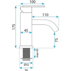 Rea Robinet De Lavabo Ontario Js-11801Gg Low Titanium* Robinet Lave-Mains