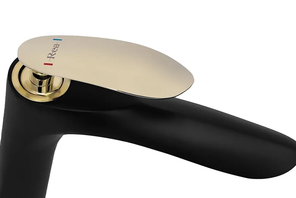 Rea Robinet de lavabo Orbit black gold low