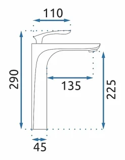 Rea Robinet de lavabo Orbit chrome high