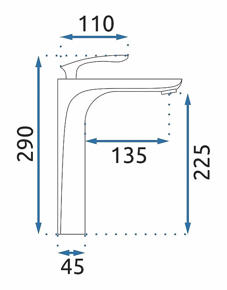 Rea Robinet de lavabo Orbit chrome high