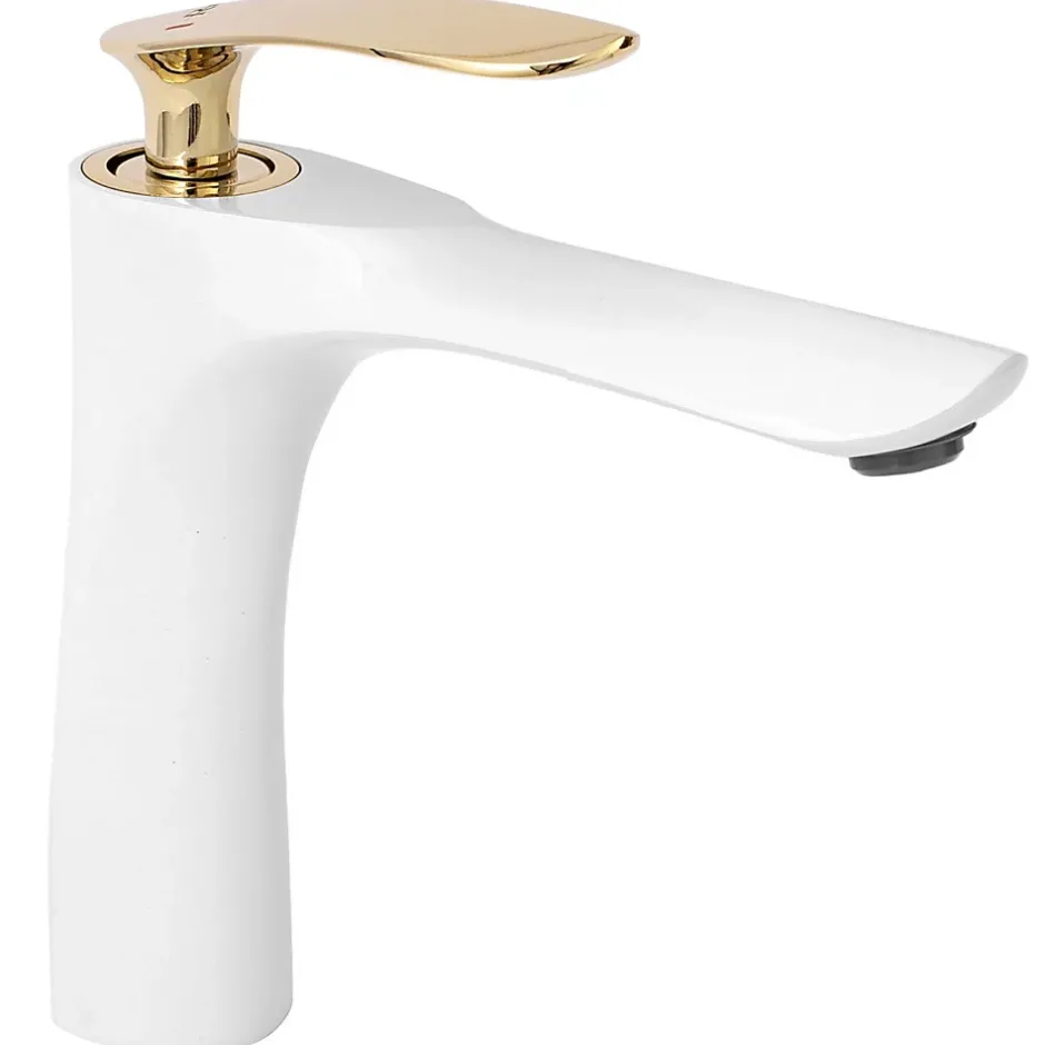 Rea Robinet de lavabo Orbit white gold low