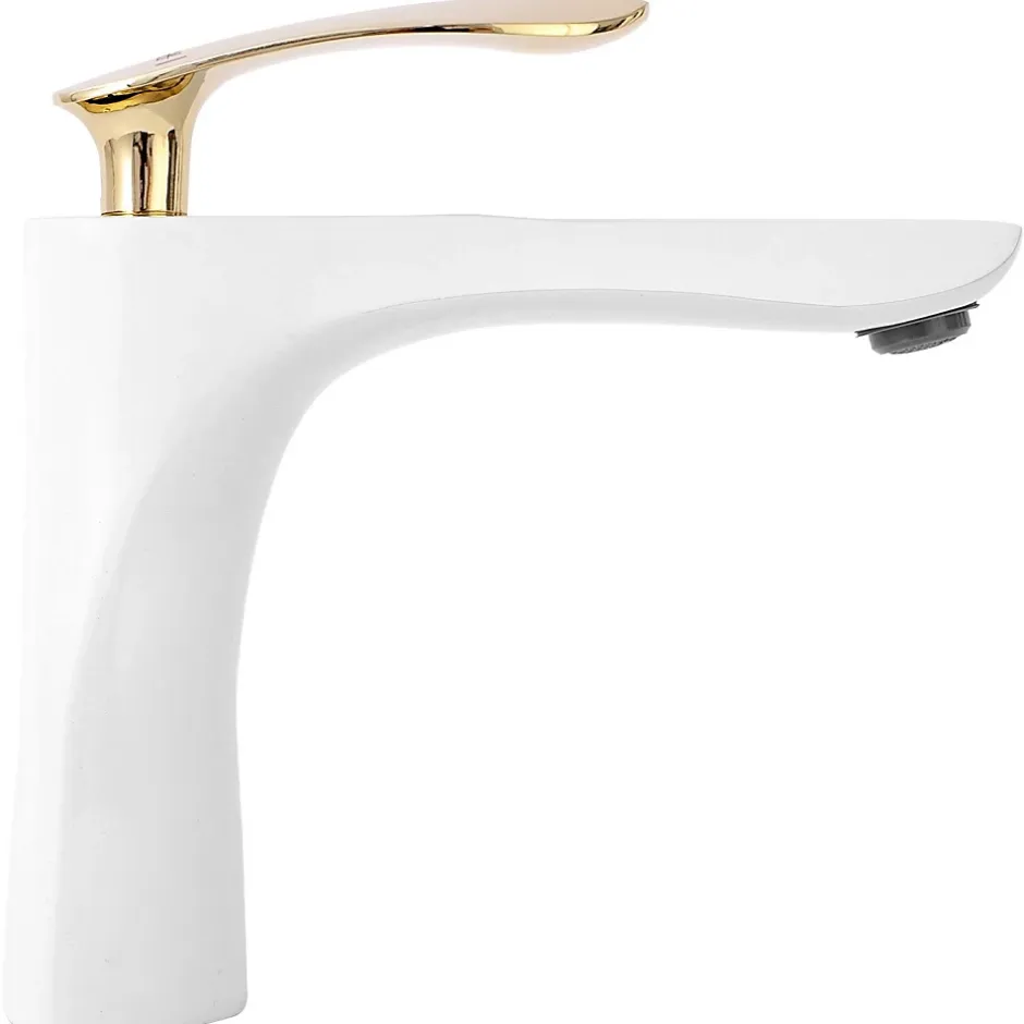 Rea Robinet de lavabo Orbit white gold low