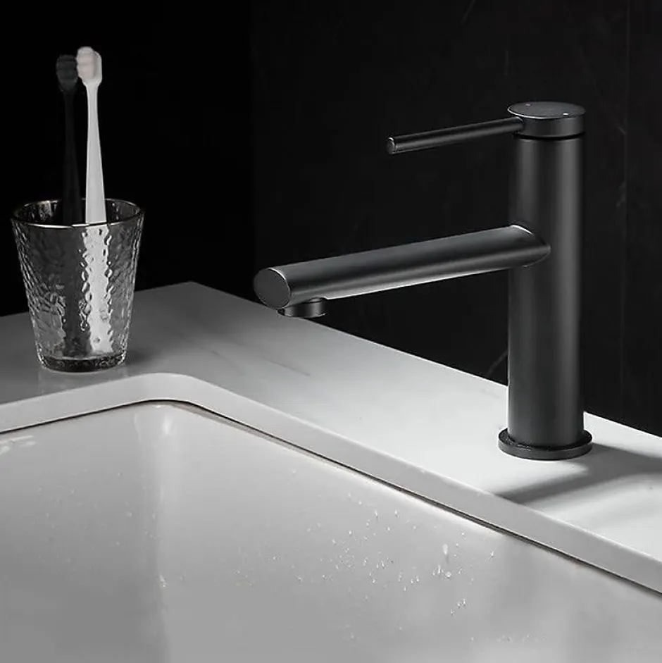 Rea Robinet de lavabo Oval black low* Robinet Lave-Mains