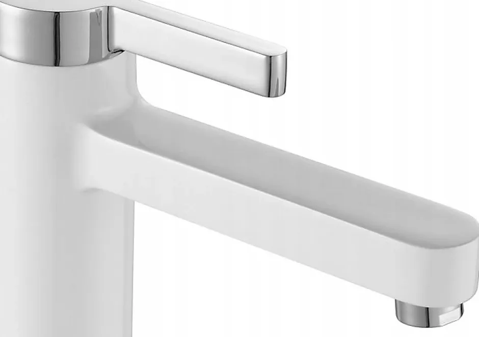 Rea Robinet de lavabo Polo white chrome low* Robinet Lave-Mains