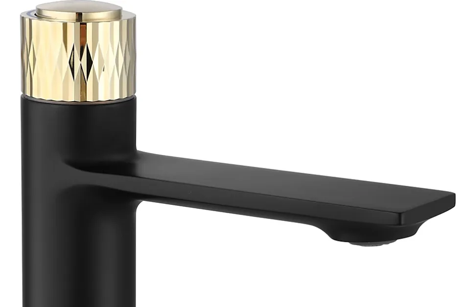 Rea Robinet de lavabo Storm black gold low* Robinet Lave-Mains