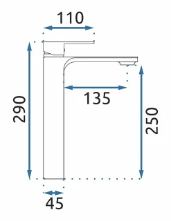 Rea Robinet de lavabo Urban black high