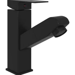 Helloshop26 Robinet de lavabo retractable de salle noir