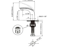 Hudor Robinet de lavabo sur plage B0625-3 en laiton chromé collection Erymanthe