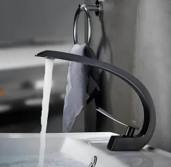 Hudor Robinet de lavabo sur plage BNF606B en laiton noir collection Céphise* Robinet Lavabo Et Vasque