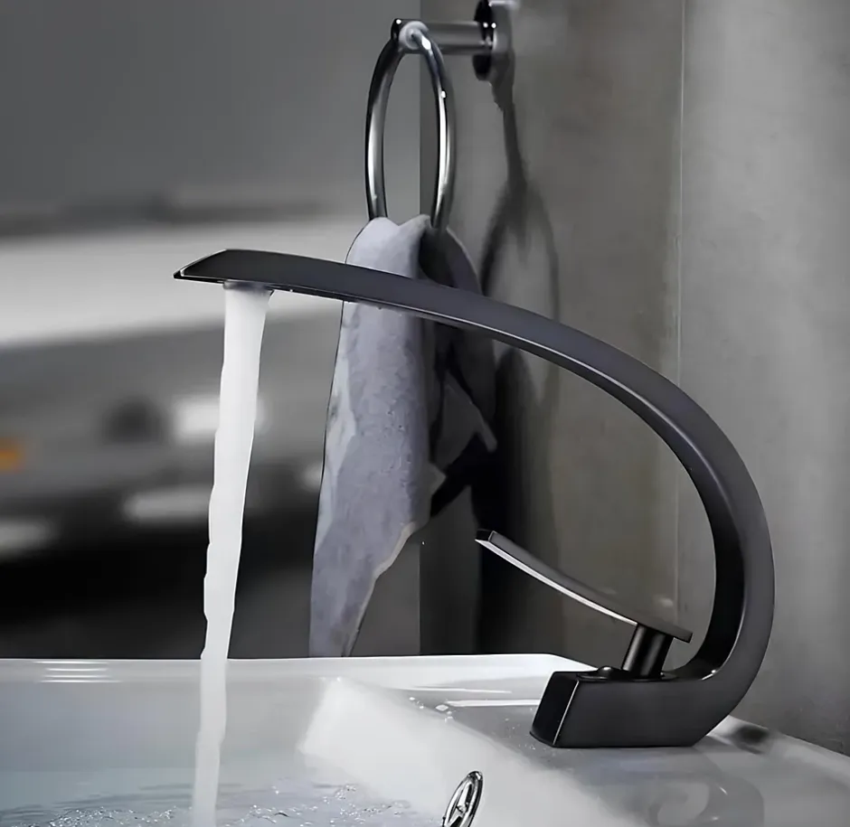 Hudor Robinet de lavabo sur plage BNF606B en laiton noir collection Céphise* Robinet Lavabo Et Vasque